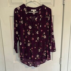 Monday Fun Medium Women’s Purple Floral Top